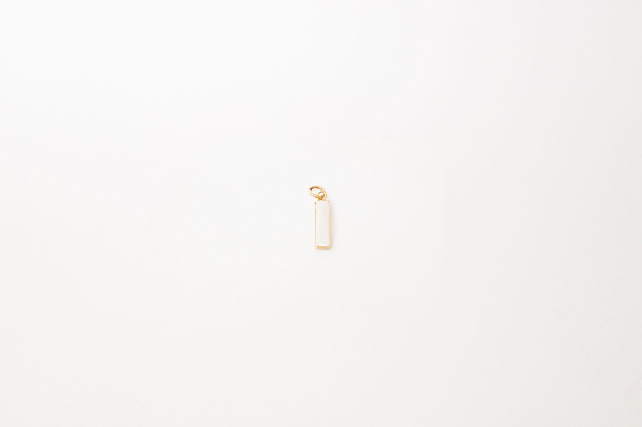 rectangular bezel shell pearl charm