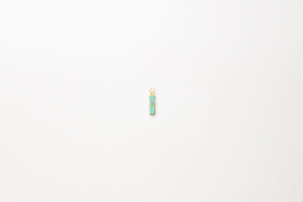 rectangular bezel turquoise charm