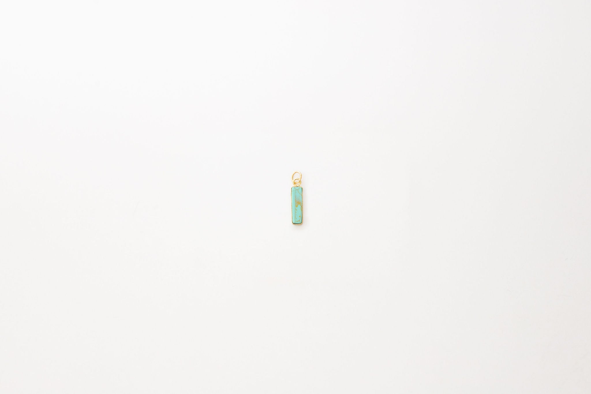 rectangular bezel turquoise charm