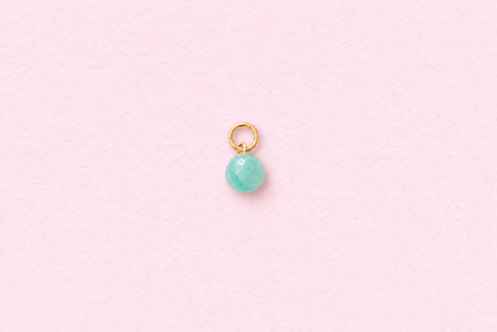 faceted amazonite charm