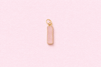 rectangular bezel rose quartz charm