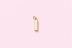 rectangular bezel shell pearl charm