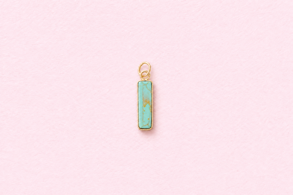rectangular bezel turquoise charm